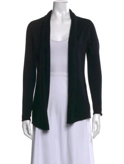 Pre-owned Neiman Marcus Cashmere Open Front Sweater In Black