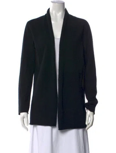 Pre-owned Neiman Marcus Cashmere Open Front Sweater In Black