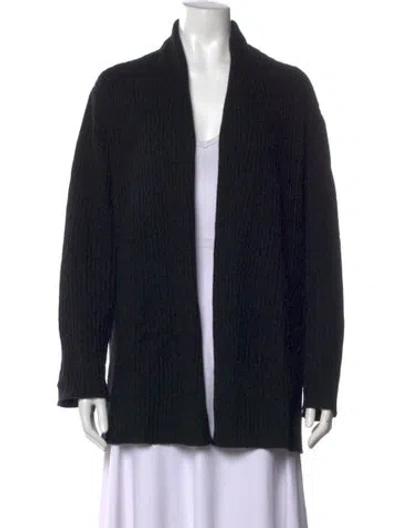 Pre-owned Neiman Marcus Cashmere Open Front Sweater In Black