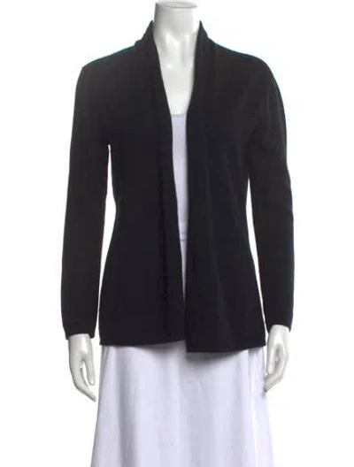 Pre-owned Neiman Marcus Cashmere Open Front Sweater In Black