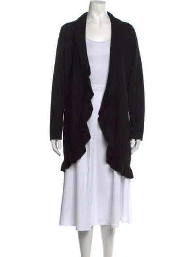 Pre-owned Neiman Marcus Cashmere Open Front Sweater In Black