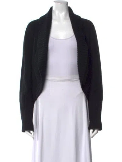 Pre-owned Neiman Marcus Cashmere Open Front Sweater In Black