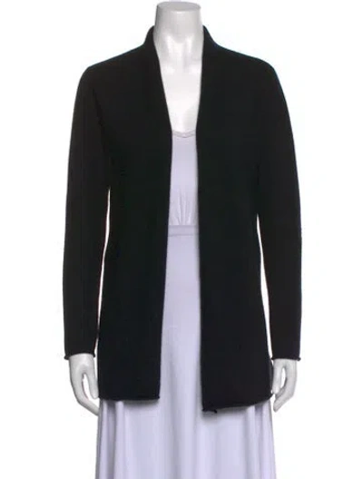 Pre-owned Neiman Marcus Cashmere Open Front Sweater In Black