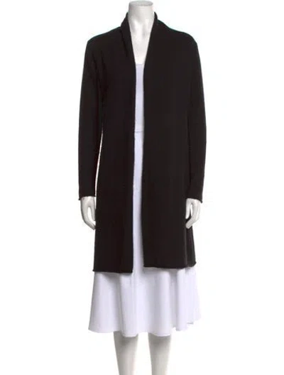 Pre-owned Neiman Marcus Cashmere Open Front Sweater In Black