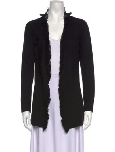 Pre-owned Neiman Marcus Cashmere Open Front Sweater In Black