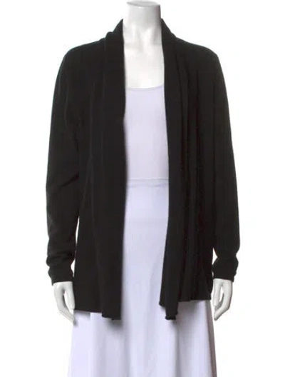 Pre-owned Neiman Marcus Cashmere Open Front Sweater In Black