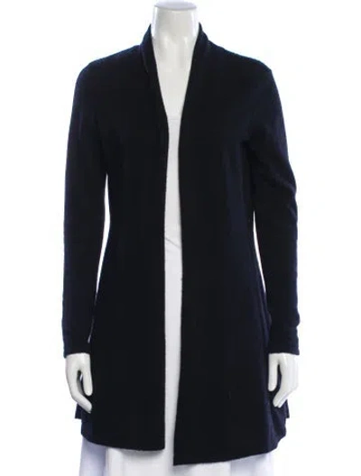 Pre-owned Neiman Marcus Cashmere Open Front Sweater In Blue