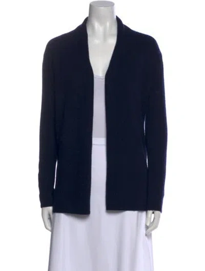 Pre-owned Neiman Marcus Cashmere Open Front Sweater In Blue