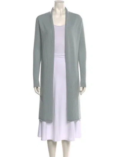 Pre-owned Neiman Marcus Cashmere Open Front Sweater In Blue