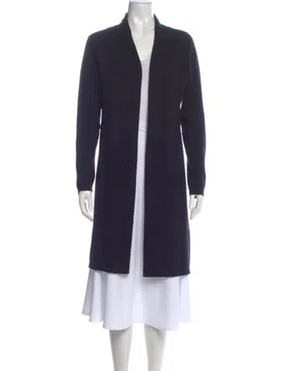 Pre-owned Neiman Marcus Cashmere Open Front Sweater In Blue