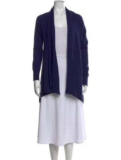 Pre-owned Neiman Marcus Cashmere Open Front Sweater In Blue