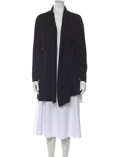 Pre-owned Neiman Marcus Cashmere Open Front Sweater In Blue