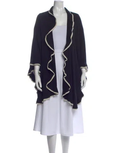Pre-owned Neiman Marcus Cashmere Open Front Sweater In Blue