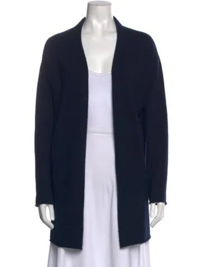 Pre-owned Neiman Marcus Cashmere Open Front Sweater In Blue