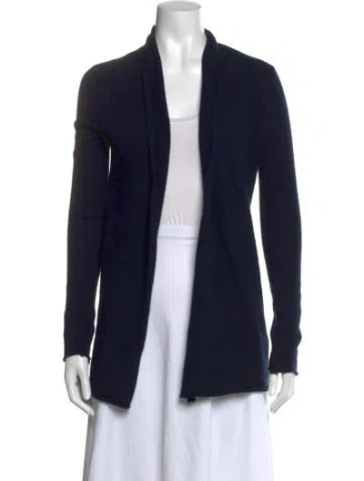 Pre-owned Neiman Marcus Cashmere Open Front Sweater In Blue