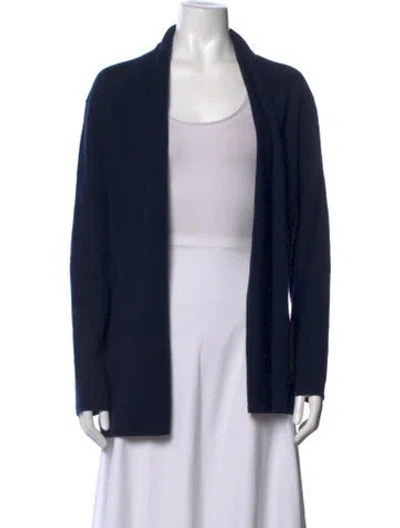 Pre-owned Neiman Marcus Cashmere Open Front Sweater In Blue