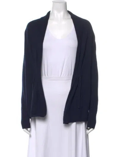 Pre-owned Neiman Marcus Cashmere Open Front Sweater In Blue