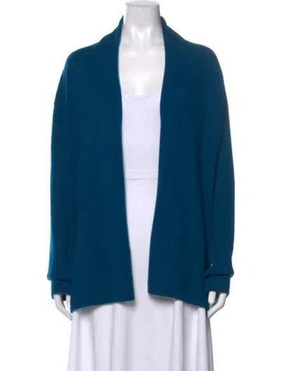 Pre-owned Neiman Marcus Cashmere Open Front Sweater In Blue