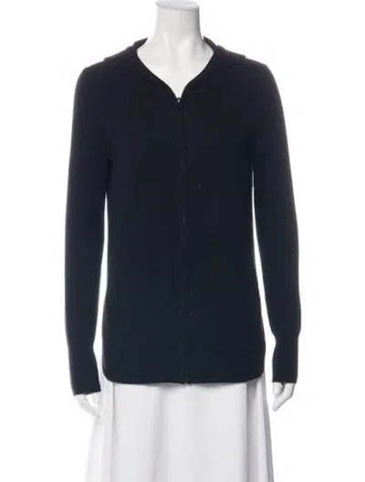 Pre-owned Neiman Marcus Cashmere Open Front Sweater In Blue