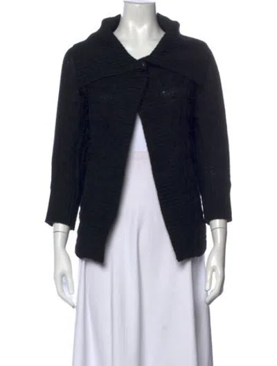 Pre-owned Neiman Marcus Cashmere Open Front Sweater In Blue