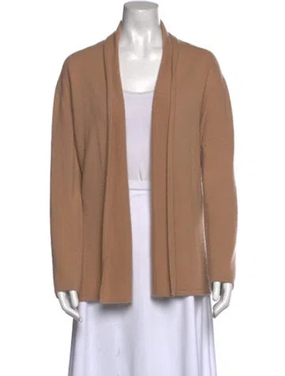 Pre-owned Neiman Marcus Cashmere Open Front Sweater In Brown