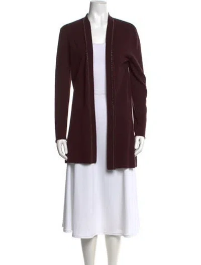 Pre-owned Neiman Marcus Cashmere Open Front Sweater In Brown