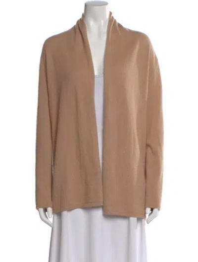 Pre-owned Neiman Marcus Cashmere Open Front Sweater In Brown
