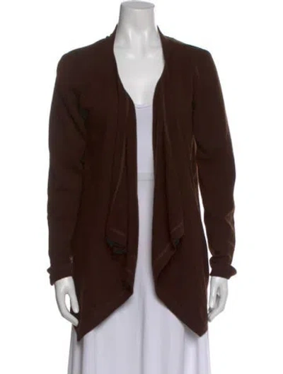 Pre-owned Neiman Marcus Cashmere Open Front Sweater In Brown