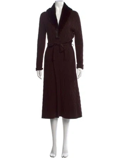 Pre-owned Neiman Marcus Cashmere Open Front Sweater In Brown