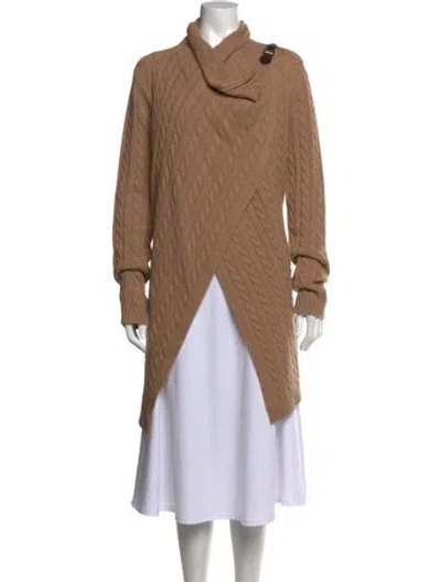 Pre-owned Neiman Marcus Cashmere Open Front Sweater In Brown