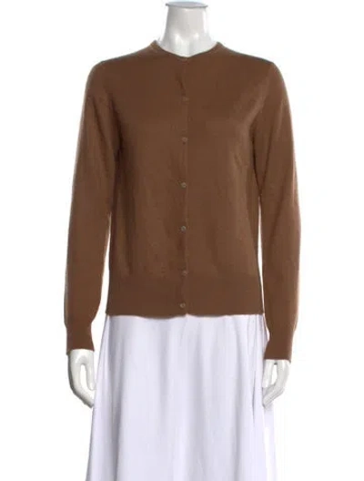 Pre-owned Neiman Marcus Cashmere Open Front Sweater In Brown