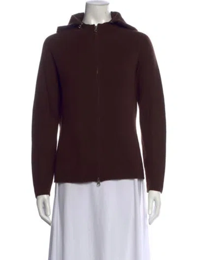 Pre-owned Neiman Marcus Cashmere Open Front Sweater In Brown