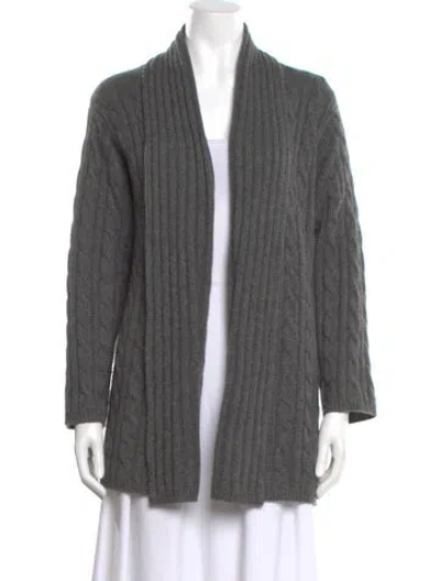 Pre-owned Neiman Marcus Cashmere Open Front Sweater In Gray