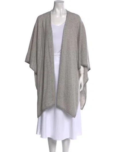 Pre-owned Neiman Marcus Cashmere Open Front Sweater In Gray