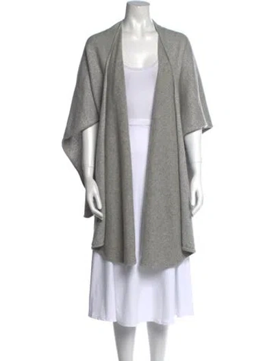 Pre-owned Neiman Marcus Cashmere Open Front Sweater In Gray