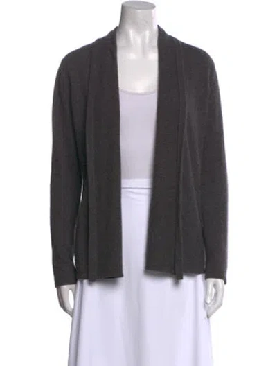 Pre-owned Neiman Marcus Cashmere Open Front Sweater In Gray