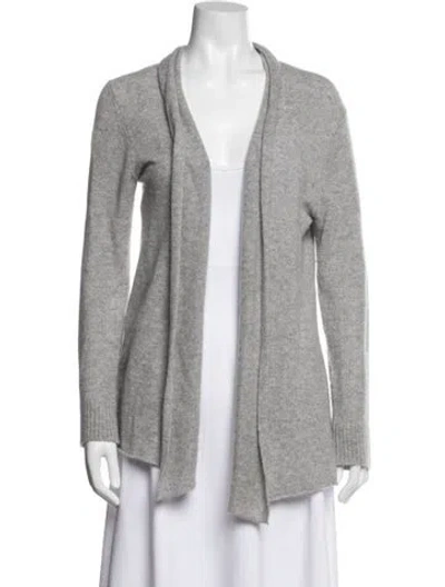 Pre-owned Neiman Marcus Cashmere Open Front Sweater In Gray