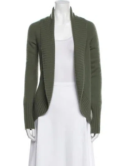 Pre-owned Neiman Marcus Cashmere Open Front Sweater In Green
