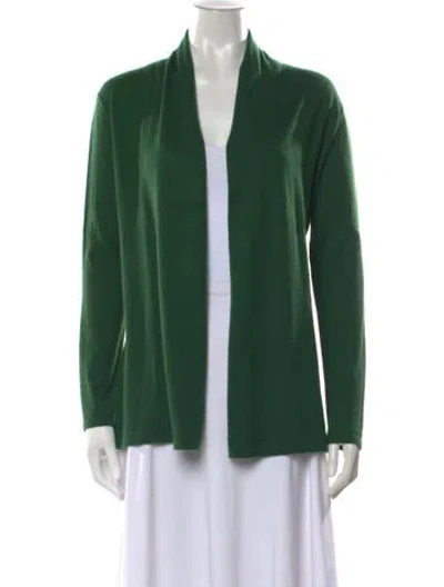 Pre-owned Neiman Marcus Cashmere Open Front Sweater In Green
