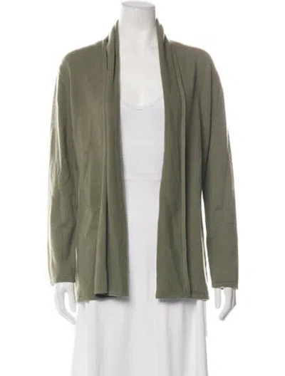 Pre-owned Neiman Marcus Cashmere Open Front Sweater In Green