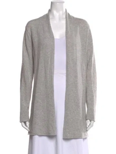 Pre-owned Neiman Marcus Cashmere Open Front Sweater In Grey