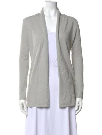 Pre-owned Neiman Marcus Cashmere Open Front Sweater In Grey