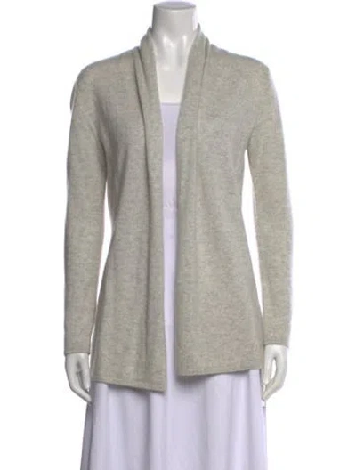 Pre-owned Neiman Marcus Cashmere Open Front Sweater In Grey