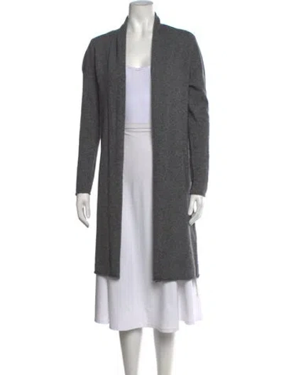 Pre-owned Neiman Marcus Cashmere Open Front Sweater In Grey