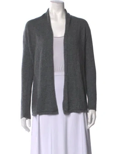 Pre-owned Neiman Marcus Cashmere Open Front Sweater In Grey