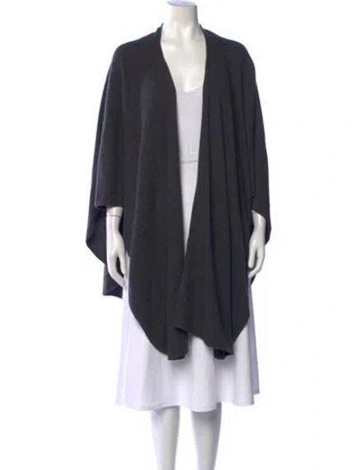 Pre-owned Neiman Marcus Cashmere Open Front Sweater In Grey