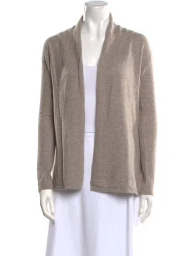 Pre-owned Neiman Marcus Cashmere Open Front Sweater In Neutral