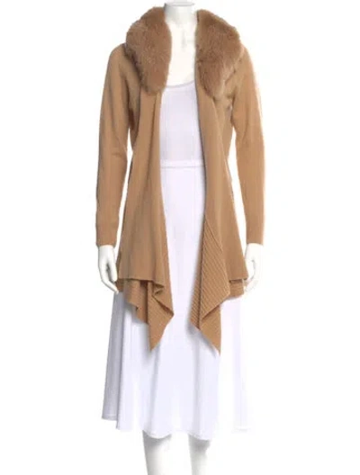 Pre-owned Neiman Marcus Cashmere Open Front Sweater In Neutral