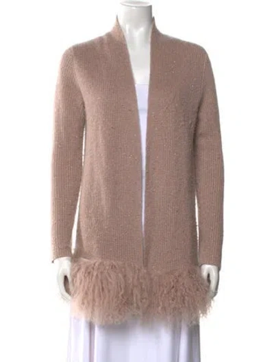 Pre-owned Neiman Marcus Cashmere Open Front Sweater In Neutral