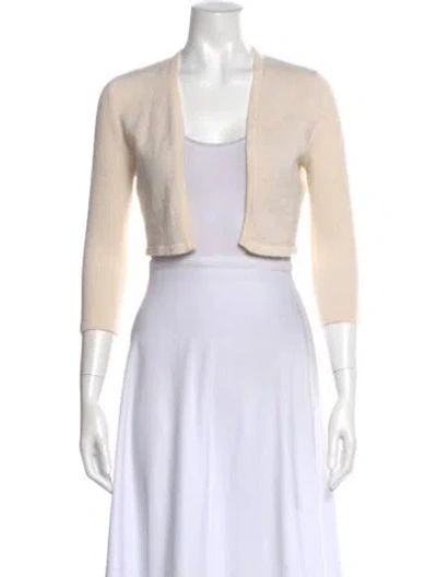 Pre-owned Neiman Marcus Cashmere Open Front Sweater In Neutral